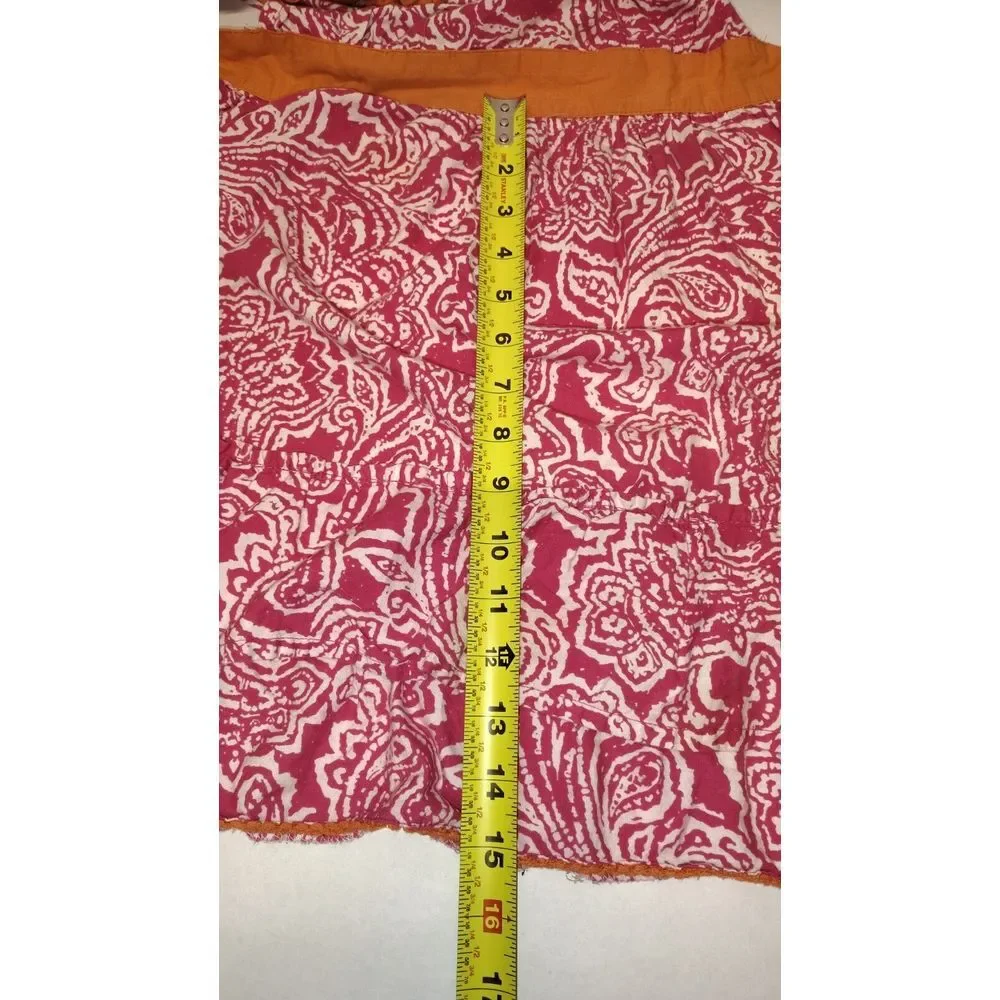 Simply Envogue Women Pink Paisley Cotton Ruffle Rhinestone Sun Dress No Size Tag