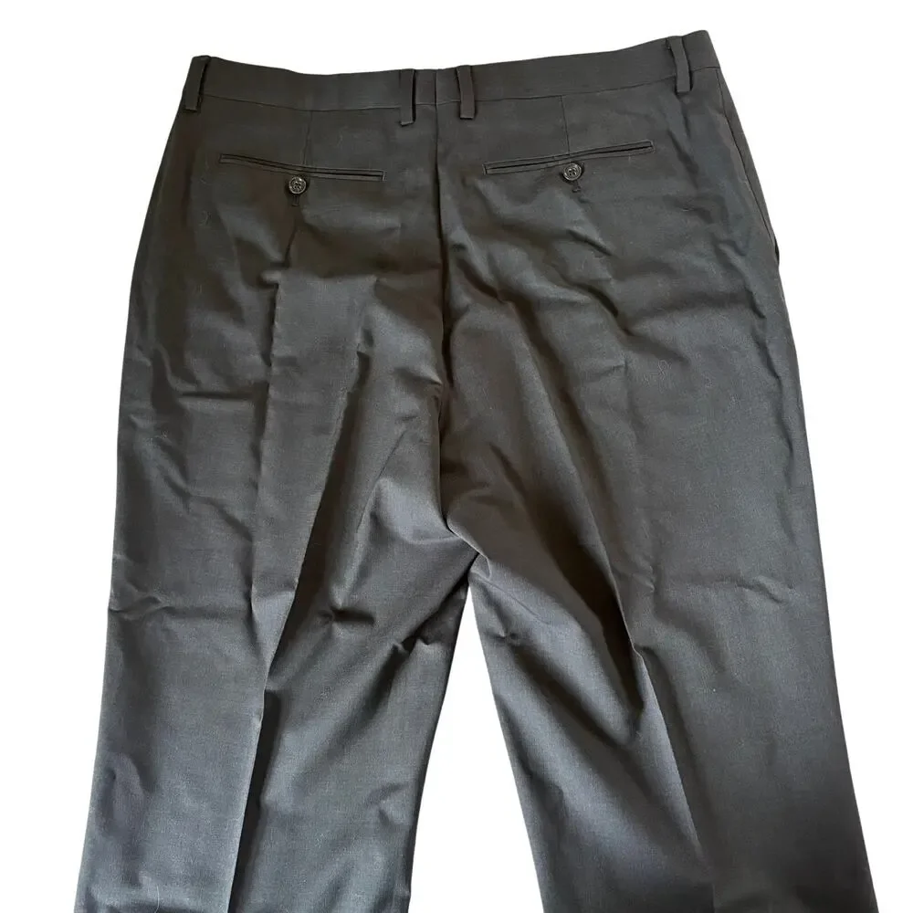 Banana Republic Marzotto Italian Super 120's Wool Flat Front Pants 36x32 (36x31)