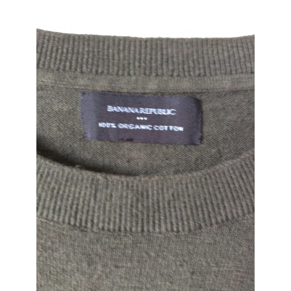 Banana Republic Men's 100% Organic Cotton Slub Sweater‎ Sz XL Green