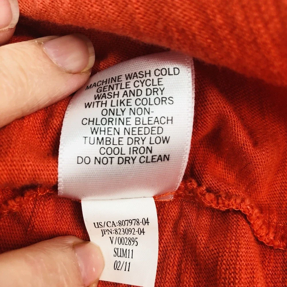 Banana Republic Mens Large L Polo 100% Cotton Golf Shirt Orange Heather Pocket