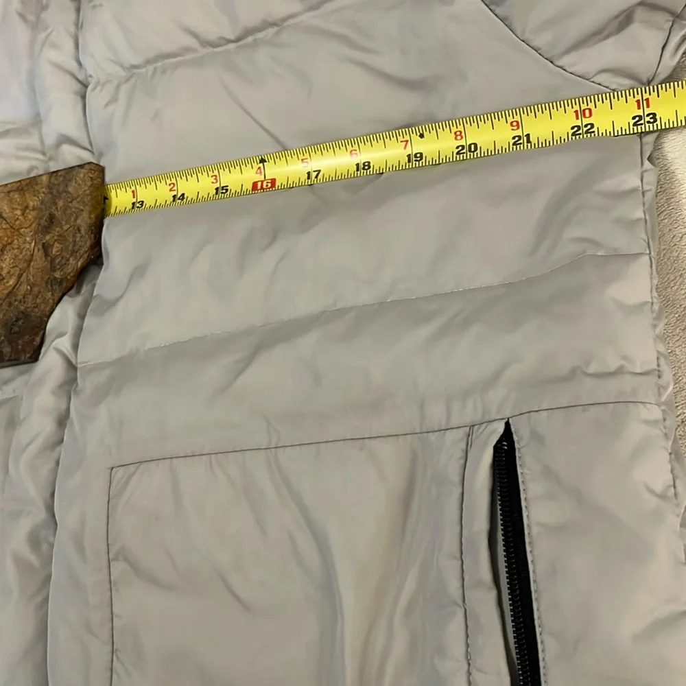 Banana Republic Men’s Light Gray Quilted Down Puffer Coat Sz M