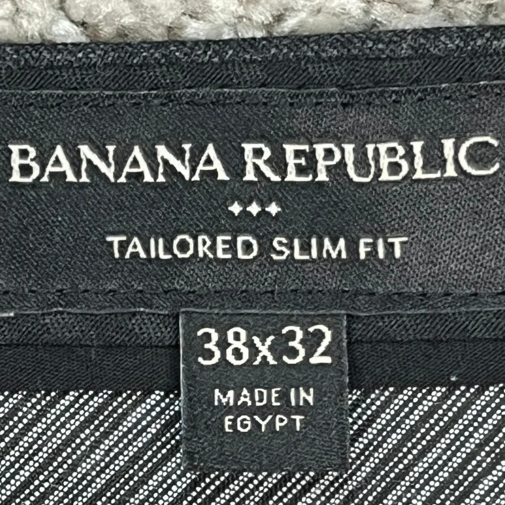 Banana Republic Tailored Slim Fit Pant Mens 38x32 Gray Wool Flat Front Dress EUC