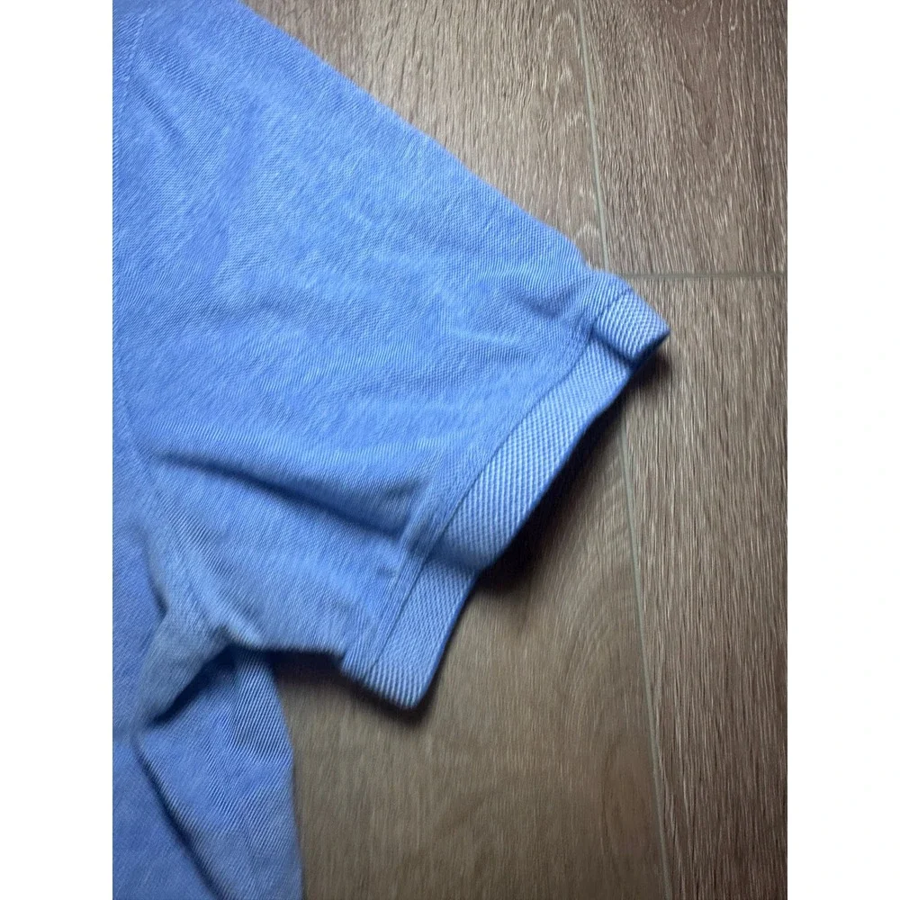 Banana Republic Mens Organic Cotton Pique Polo Shirt Elephant Logo Blue XL
