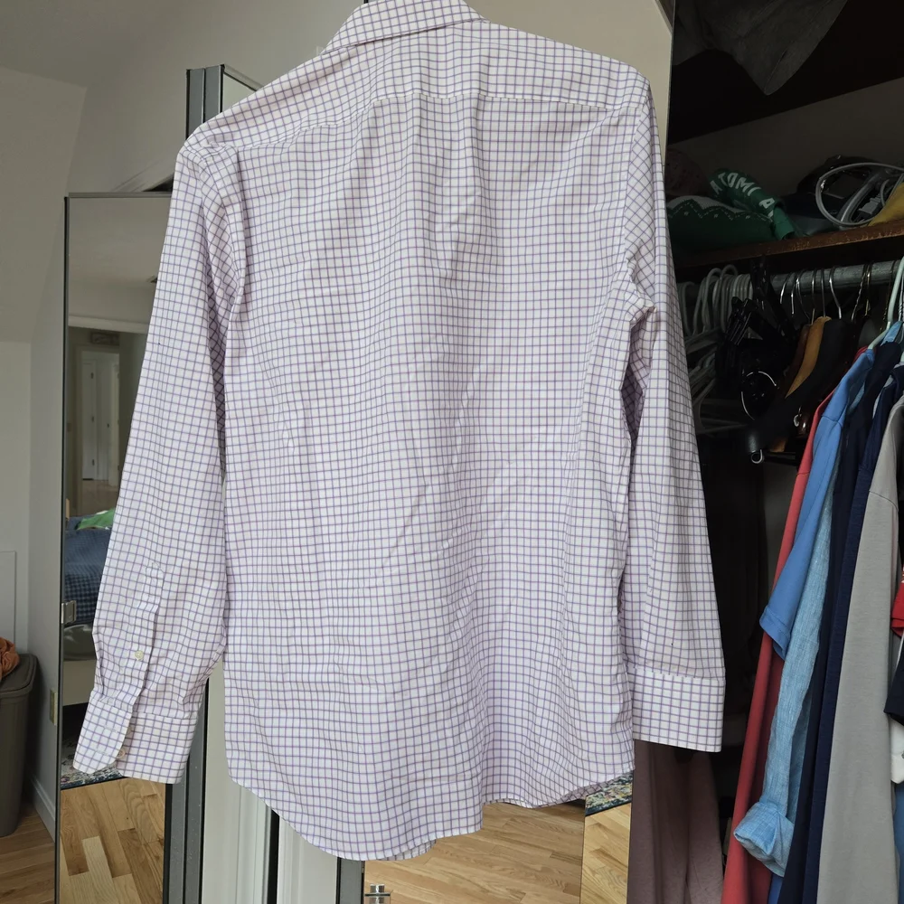 Banana Republic Lavender Checkered Dress Shirt L