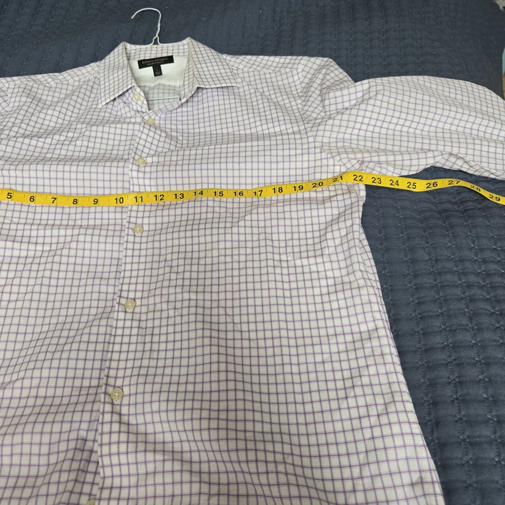 Banana Republic Lavender Checkered Dress Shirt L