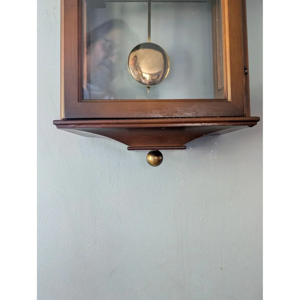 Vintage Tradition Tempus Fugit Wall Clock West Germany Wood Pendulum with Key