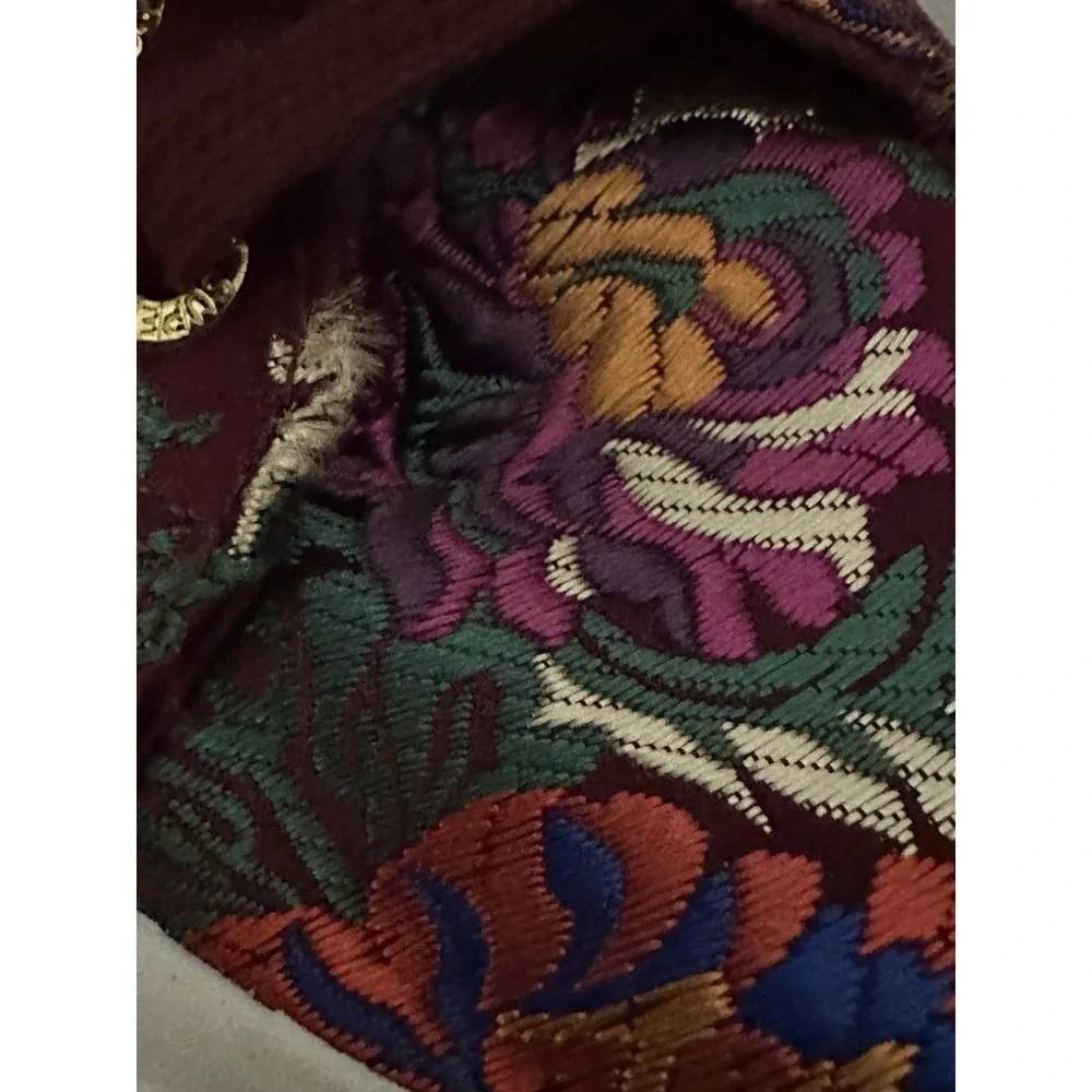 Superga Korelaw 2750 Embroidered Satin Sneakers Burgundy Floral Womens Size 7