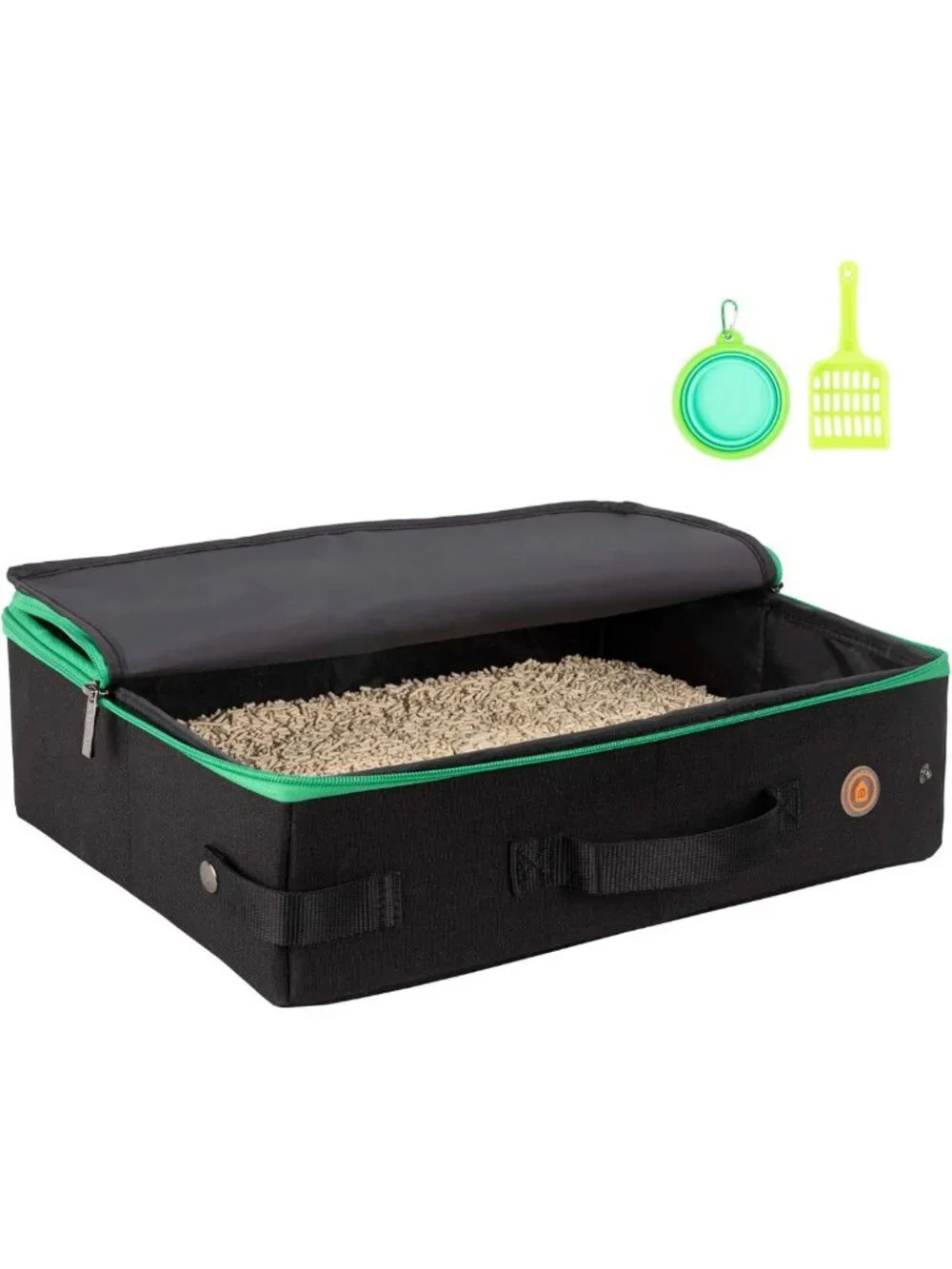 Portable Cat Travel Litter Box with Lid - Easy Carry, Clean & Store for Trips