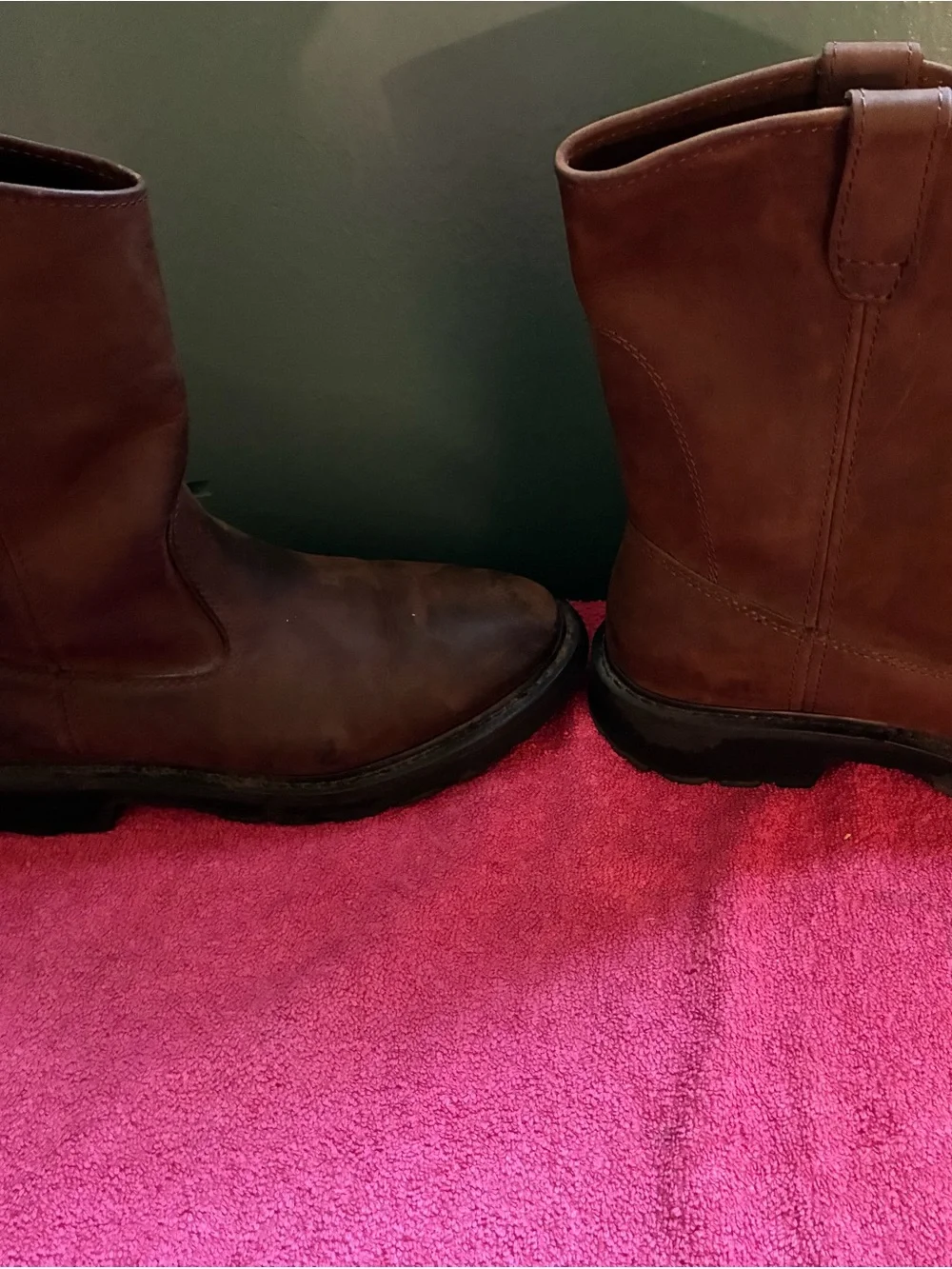 Wolverine Brown Leather Pull-On Work Boots