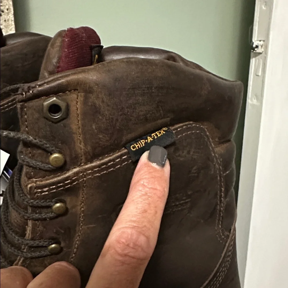 Chippewa Brown Leather Men's Work Boots