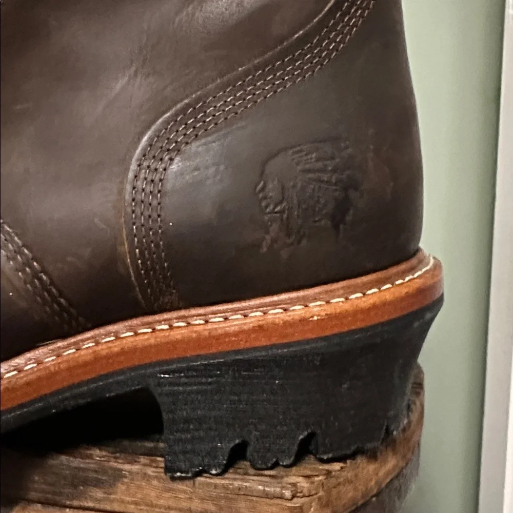 Chippewa Brown Leather Men's Work Boots