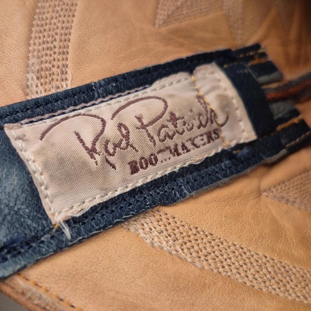 ROD PATRICK Custom VTG Tan Brown Distressed Leather Sz 8‎ D Cowboy Western Boots