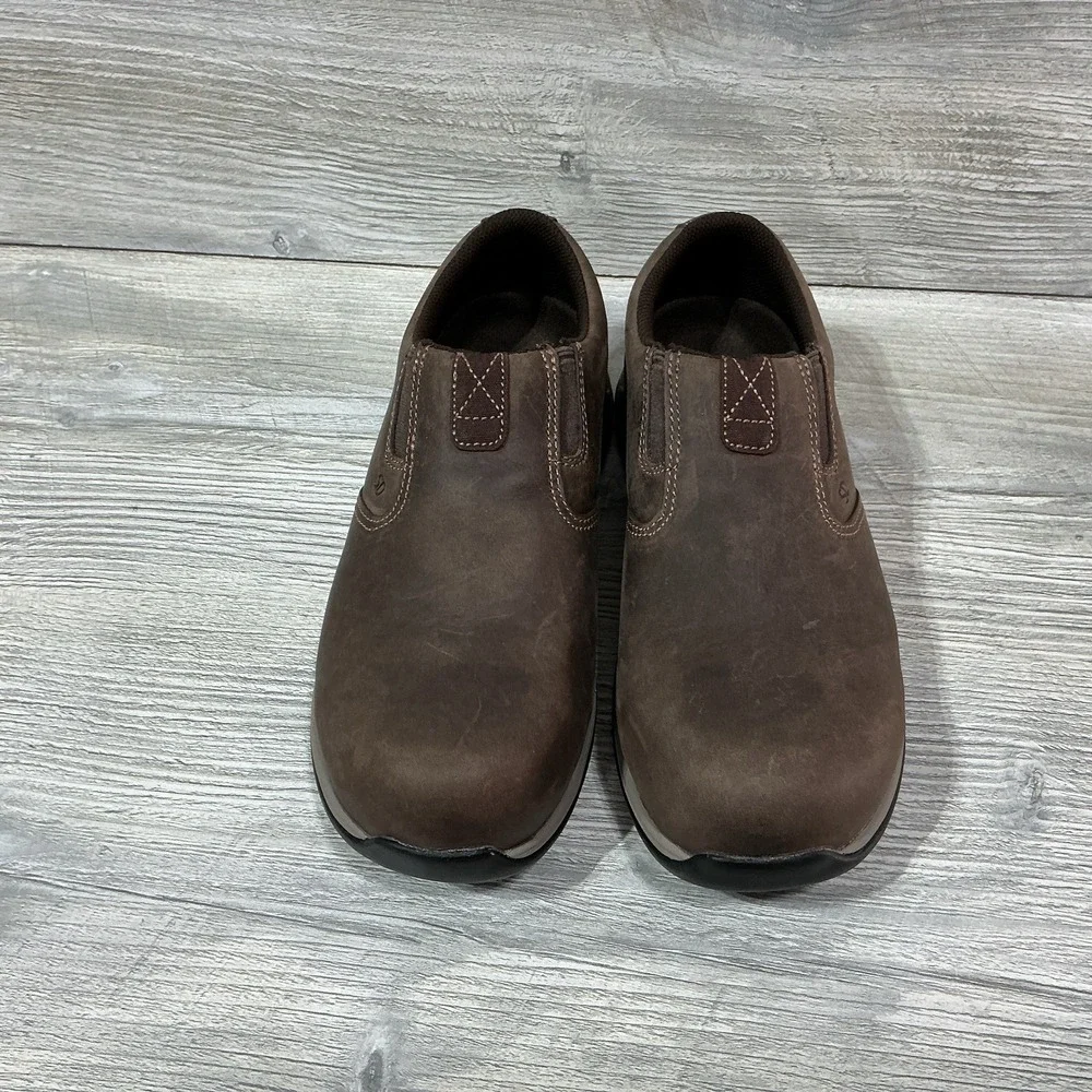Red Wing Shoes Slip On Safety Toe Work Womens 7 D Brown Leather Non Slip Comp