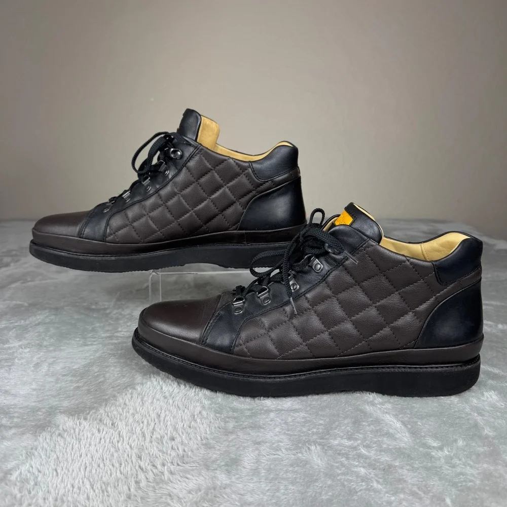 Samuel Hubbard Men's 14 Leather Quilted Shoes Brown Black M1320-009 Portugal
