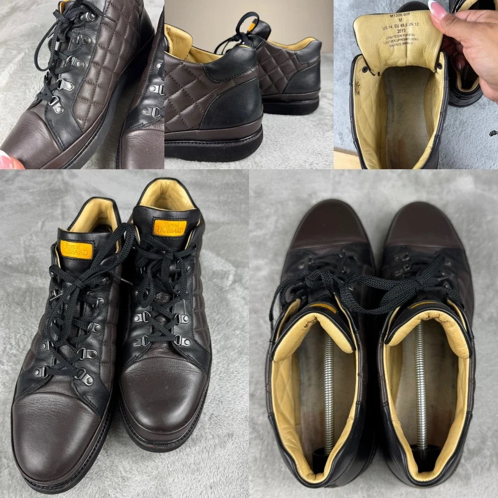 Samuel Hubbard Men's 14 Leather Quilted Shoes Brown Black M1320-009 Portugal