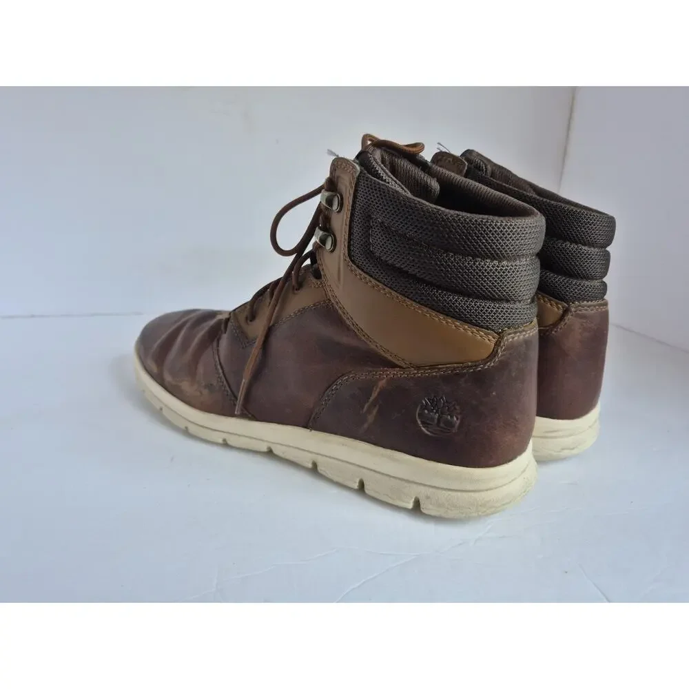 Timberland Graydon Boots Men's 11.5 Brown Leather Lace Up Combat Sneaker Comfort