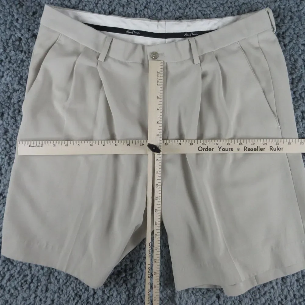 Alan Flusser Golf Shorts ' Mens 38 Beige Chino 36x8*
