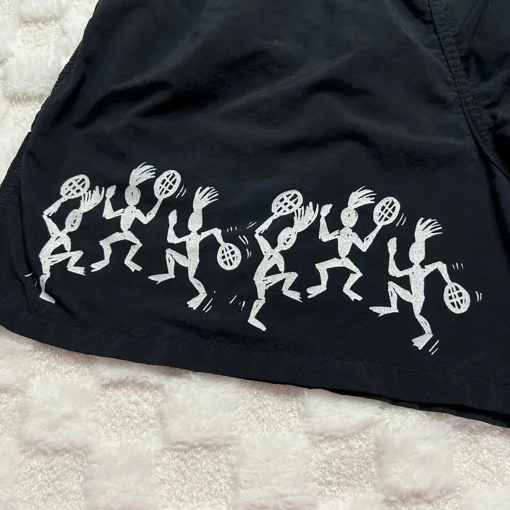 Vintage Balle de Match Mens XL Black Tennis Shorts Have A Yippee Day Made USA