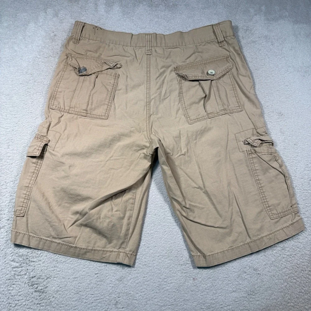 Vintage Y2K Southpole Cargo Shorts Mens‎ 34 Tan Ripstop Streetwear Baggy