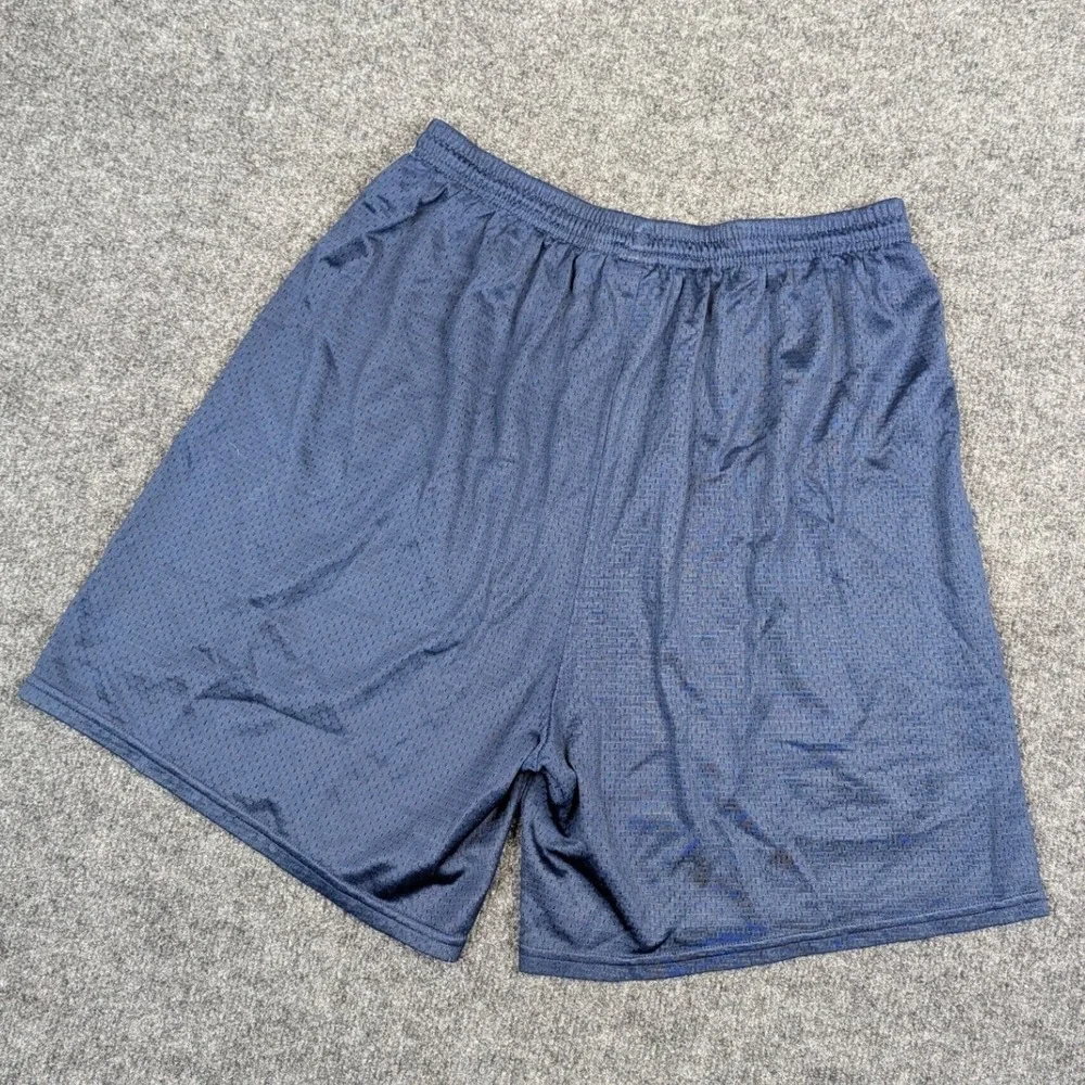 Nike Mens Mesh Athletic Shorts Navy Blue Swoosh Logo Size Medium Vintage Style‎