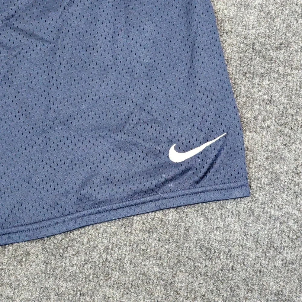 Nike Mens Mesh Athletic Shorts Navy Blue Swoosh Logo Size Medium Vintage Style‎
