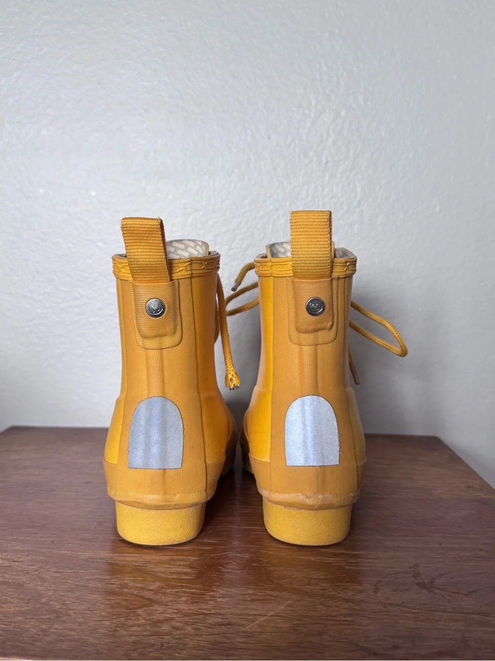 Hunter Yellow Original Play Lace Up Rain Boots Size 1