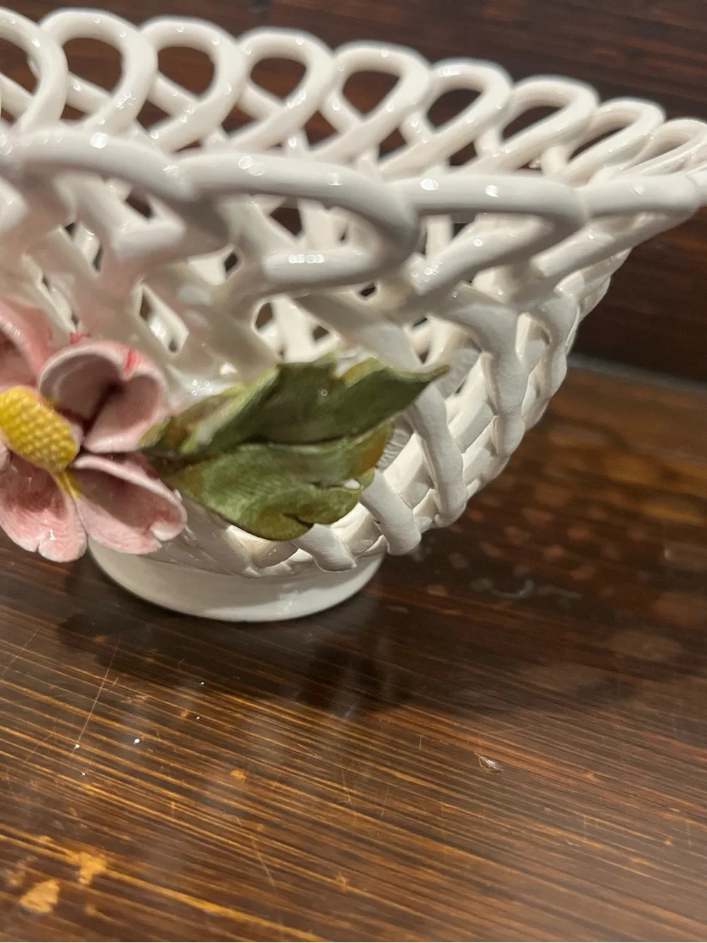 Capodimonte Vintage Reticulated Porcelain Bowl 4” Diameter - Handmade in Italy
