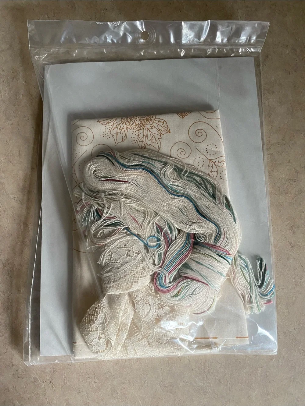 Vintage 90s Candamar Designs Roses on Lace Pillow Candlewicking Embroidery Kit