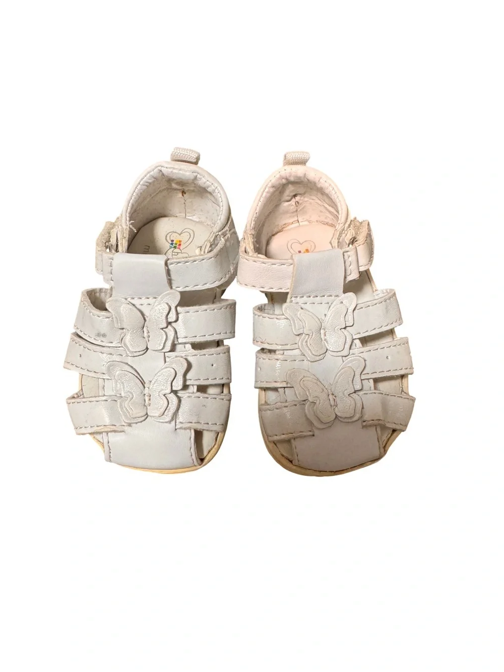 healthtex White Baby Walker Sandal with Butterfly Appliques Size 3