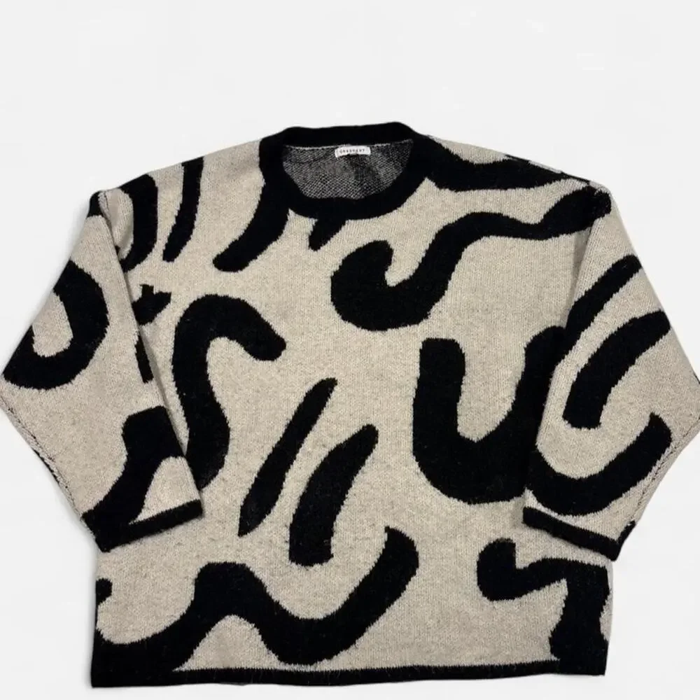 Crescent abstract knit sweater xs