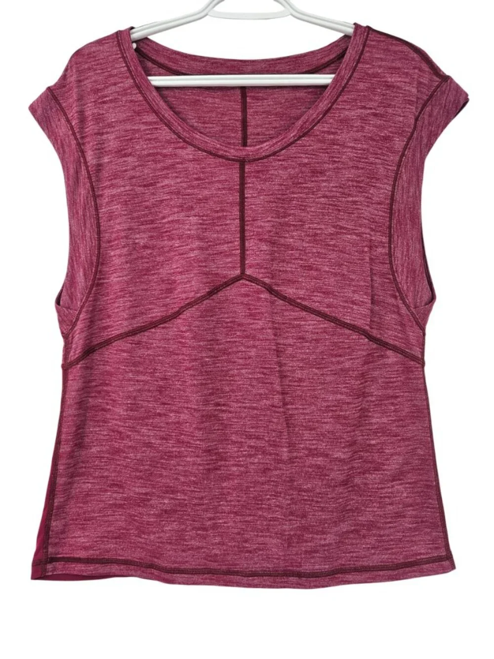 Lululemon Get Sweat Tee Heathered Berry Rumble Women's Size 8-10 Activewear Yoga