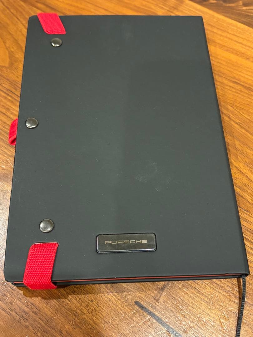 Porsche Notebook with Black and Red Strap