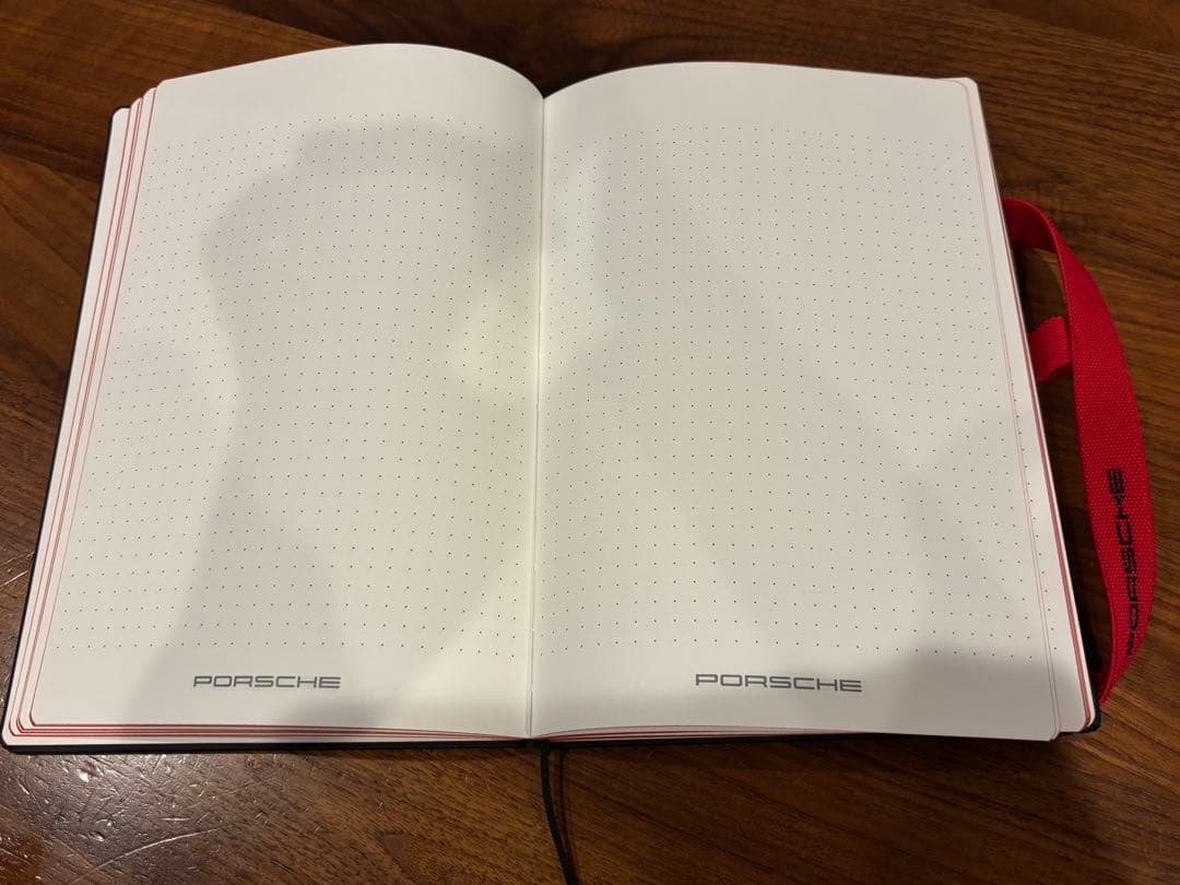 Porsche Notebook with Black and Red Strap