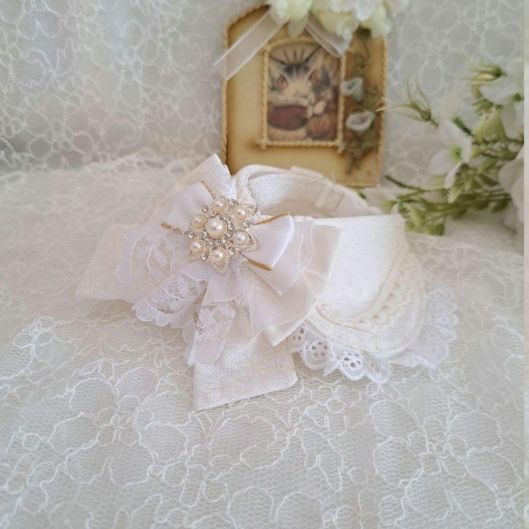 For Haru-sama, June Bride (White ①) Dog and Cat Collar