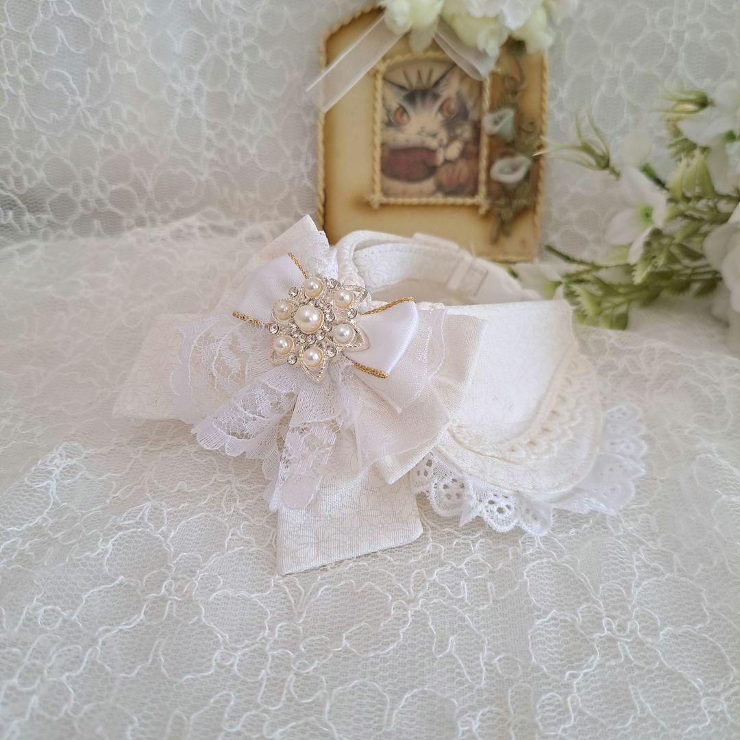 For Haru-sama, June Bride (White ①) Dog and Cat Collar