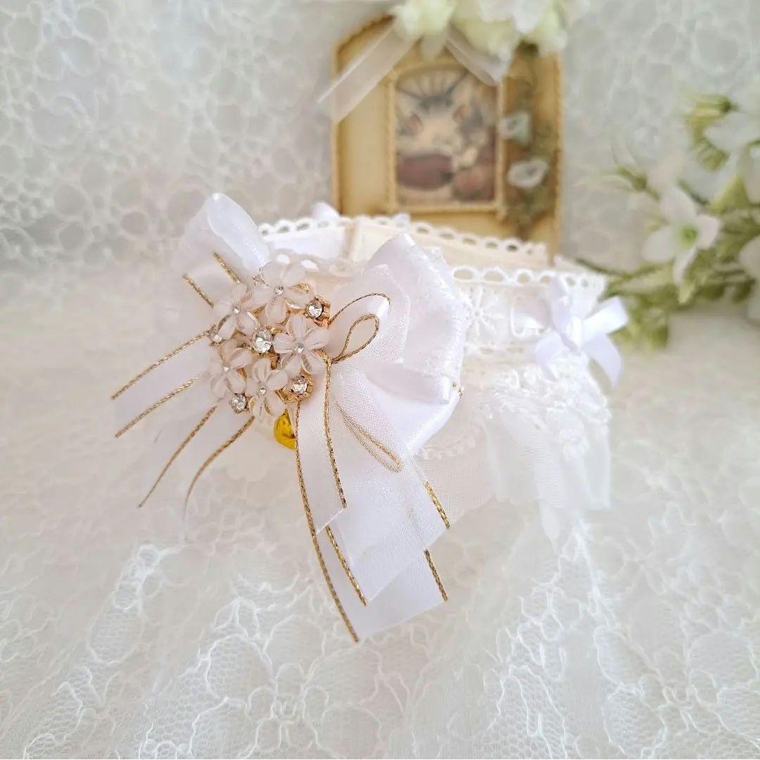 For Haru-sama, June Bride (White ①) Dog and Cat Collar