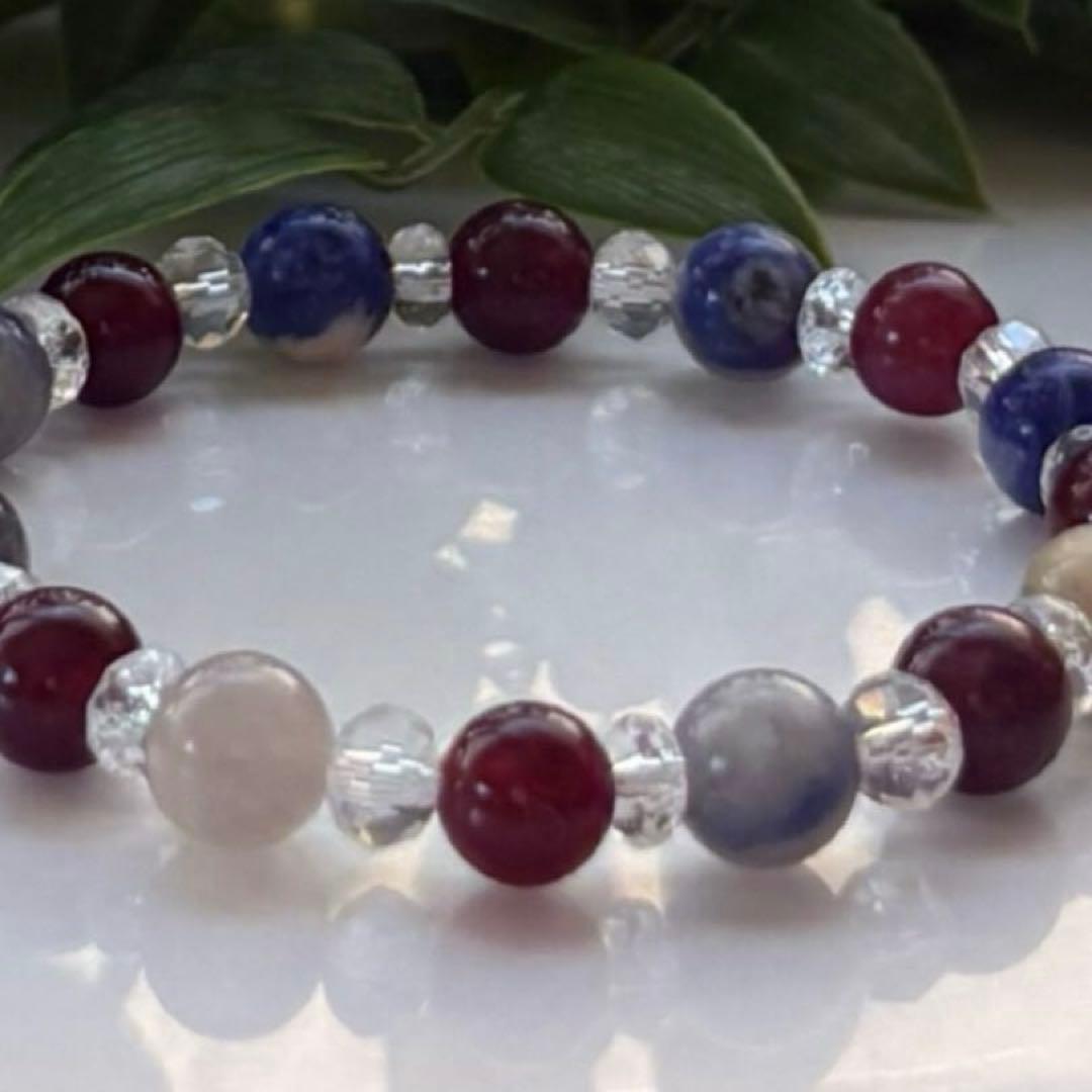 Natural Stone Bracelet Blue Garnet Power Stone Bracelet No. 243