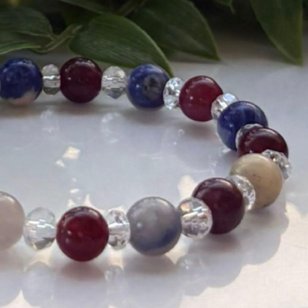 Natural Stone Bracelet Blue Garnet Power Stone Bracelet No. 243
