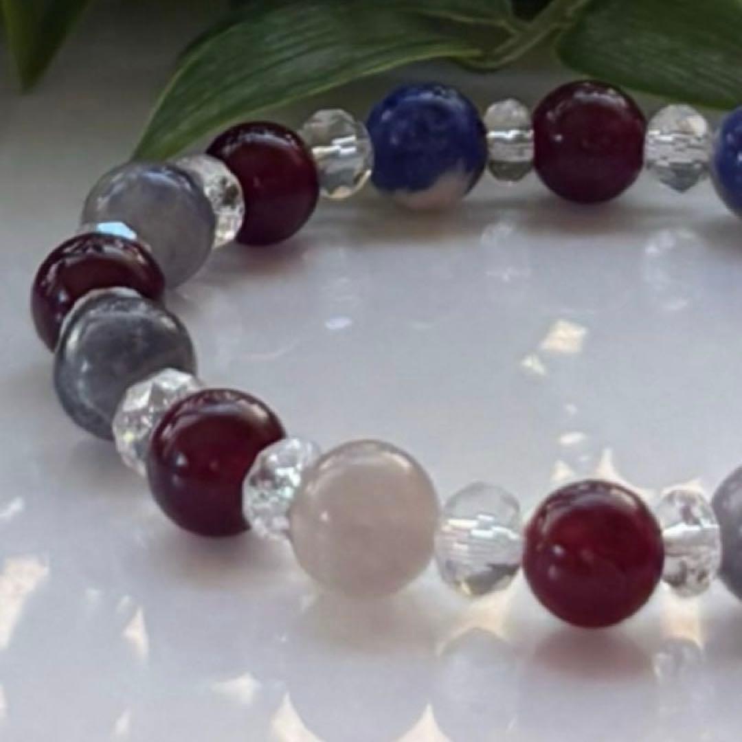 Natural Stone Bracelet Blue Garnet Power Stone Bracelet No. 243