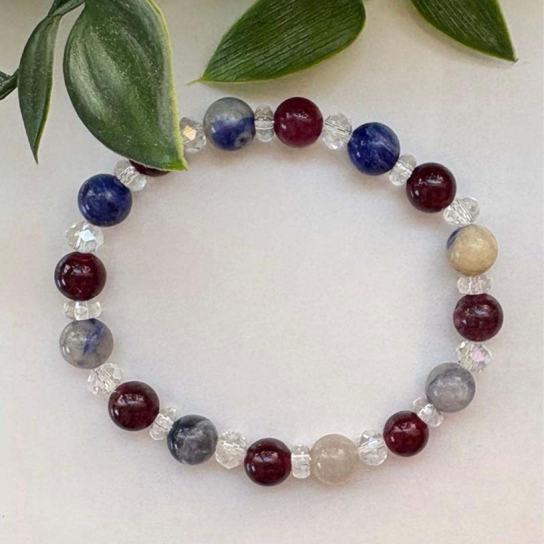 Natural Stone Bracelet Blue Garnet Power Stone Bracelet No. 243