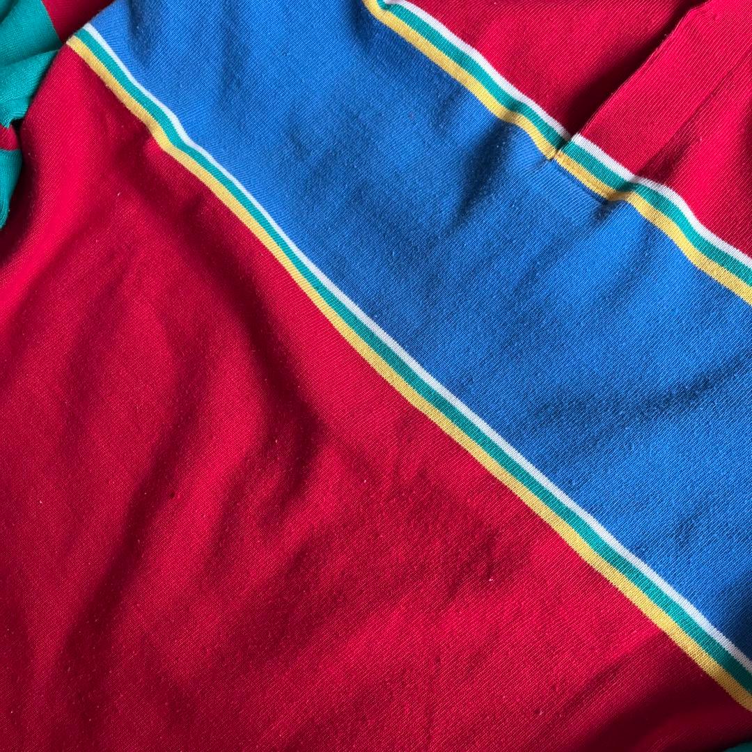 Made in USA 70s Royal Knight Multi-line Rugby Shirt XL