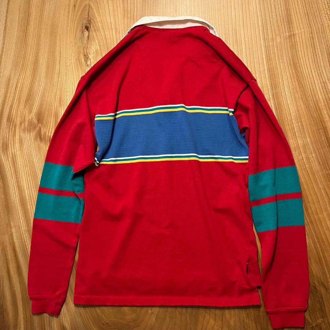 Made in USA 70s Royal Knight Multi-line Rugby Shirt XL