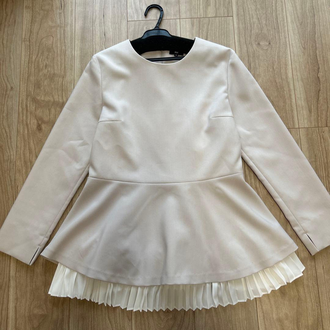 【New Unused】PLST Double Cloth Pleated Layered Setup Beige M