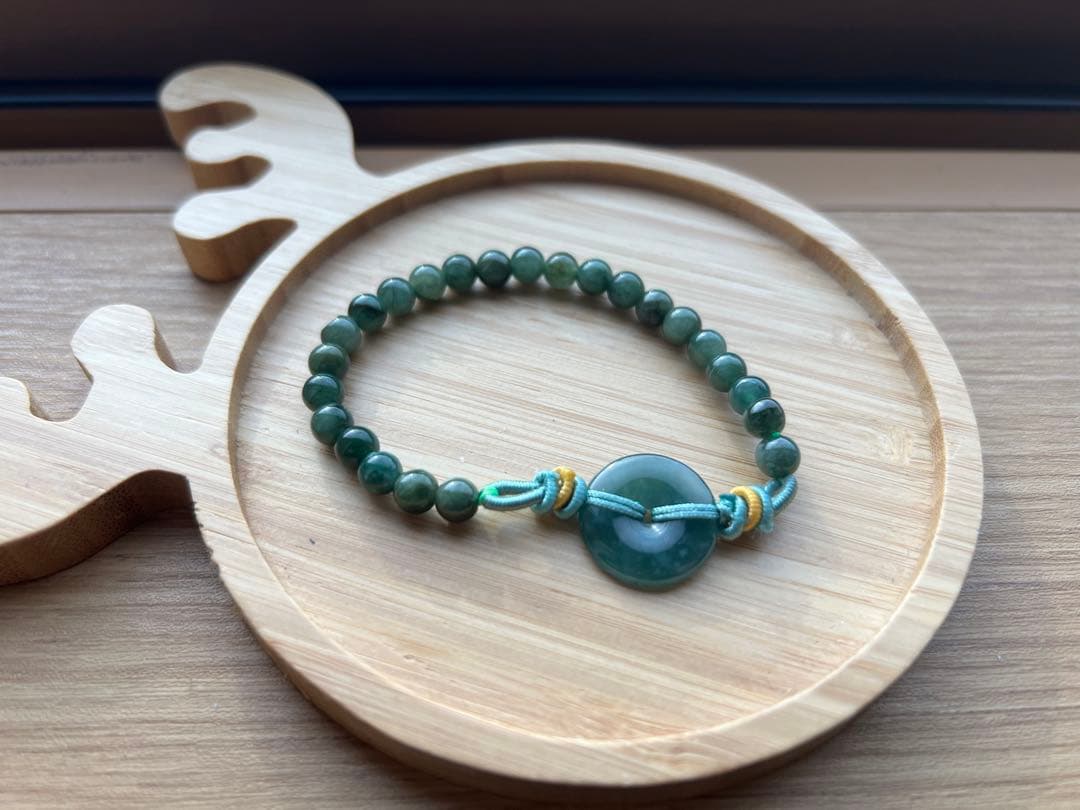 Jade Green Beaded Bracelet Set of 2
