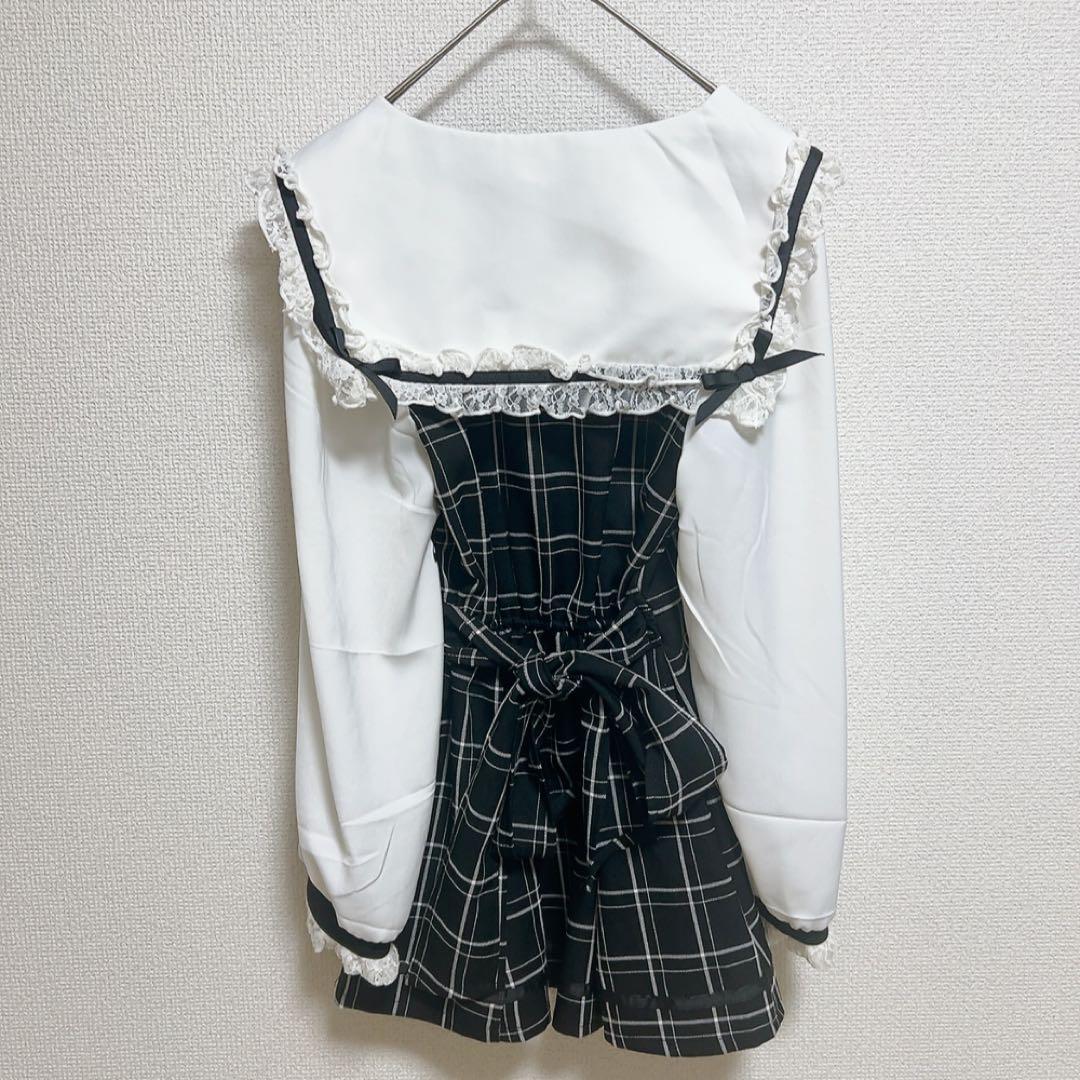 LIZLISA Sailor Collar Setup - Black Check Only