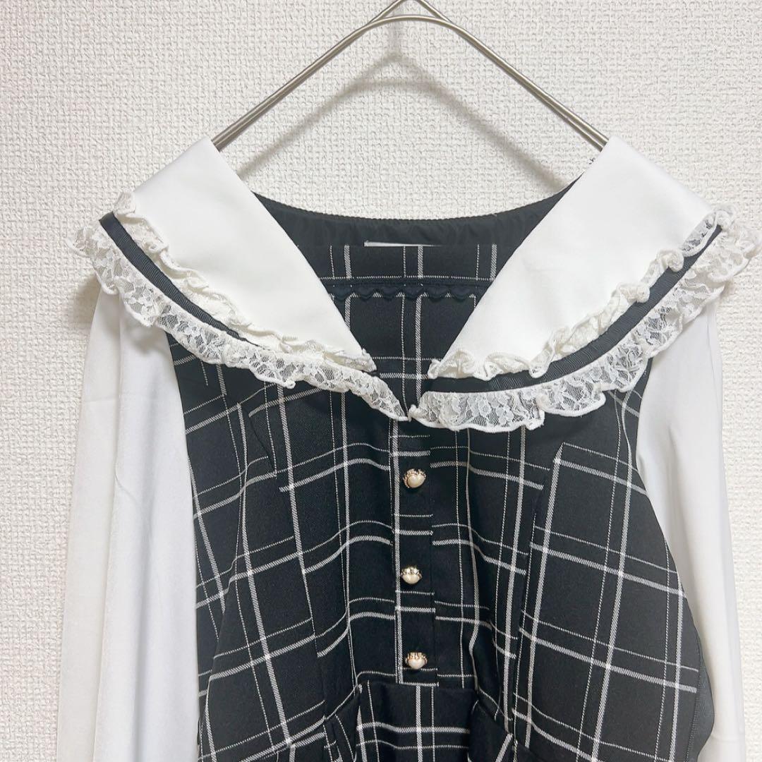 LIZLISA Sailor Collar Setup - Black Check Only