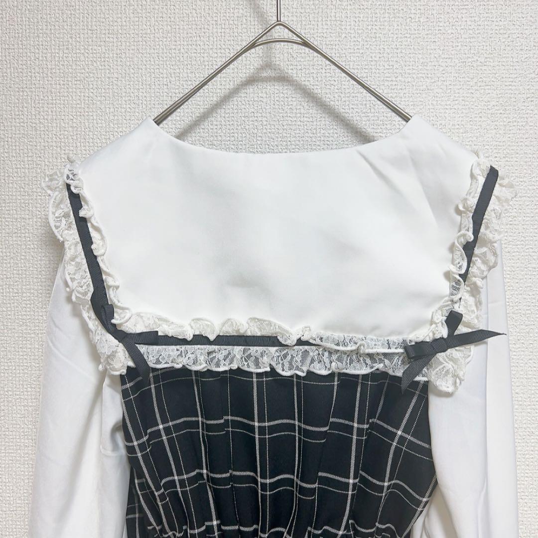 LIZLISA Sailor Collar Setup - Black Check Only