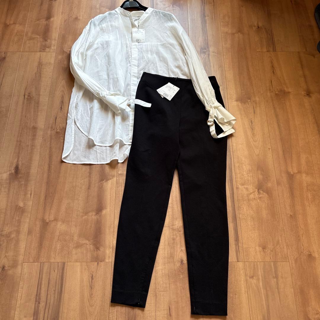 New PLST Set Up - Ponte Slit Leggings Pants & Long Sleeve Shirt